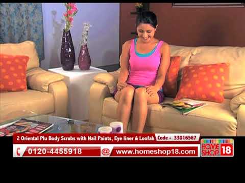 Homeshop18.com - 2 Oriental Plu Body Scrubs with Nail Paints, Eye liner & Loofah