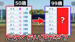 【パワプロ2022】50歳オールS100の野手は99歳になったらどんな能力になるのか？また、何歳でオールGになる？【ゆっくり】