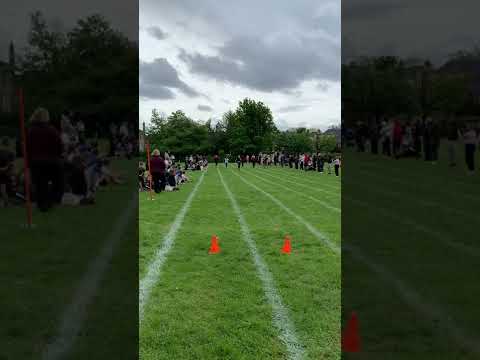 Primary 7 sports day sprint race first place again x