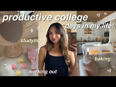 PRODUCTIVE COLLEGE DAYS IN MY LIFE!  spring clothing haul, studying, working out, baking, etc!