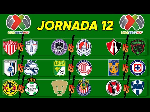 JORNADA 12 LIGA MX APERTURA 2025