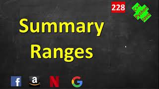 YouTube video 'Summary Ranges | LeetCode 228 | C++, Java, Python'
