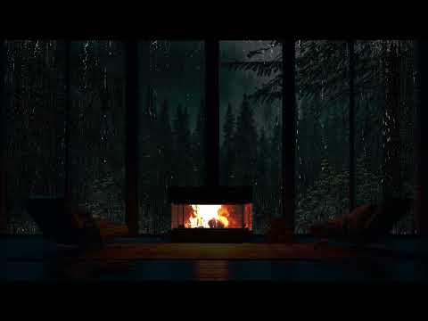 El sonido de la lluvia y la chimenea te ayudan a relajarte y caer lentamente en un sueño profundo.