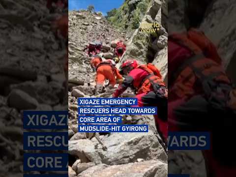 Xigaze emergency rescuers head towards core area of mudslide-hit Gyirong#worldnow
