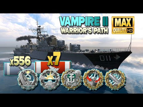 Destroyer Vampire II on map Warrior's Path, 7 ships destroyed - World of Warships