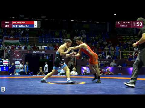 1/4 GR - 67 kg: M. IAKHIAEV (RUS) v. J. KHETSURIANI (GEO)