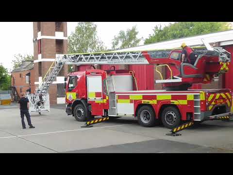 *BRAND NEW* Whitehills new turntable ladder demo- greater manchester fire and rescue service