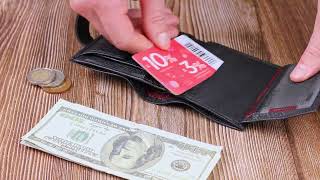 Функціональний вертикальний невеликий чоловічий гаманець із зернистої шкіри KARYA 20992 чорний