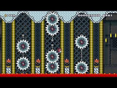 W8-C2 Spin Jump Fortress by SharkyGW 🍄 Super Mario Maker 2 #ajl