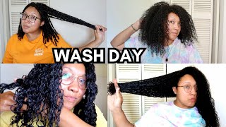 FULL CURLY HAIR WASH DAY AFTER A MONTH-LONG PROTECTIVE STYLE! | Ashkins Curls