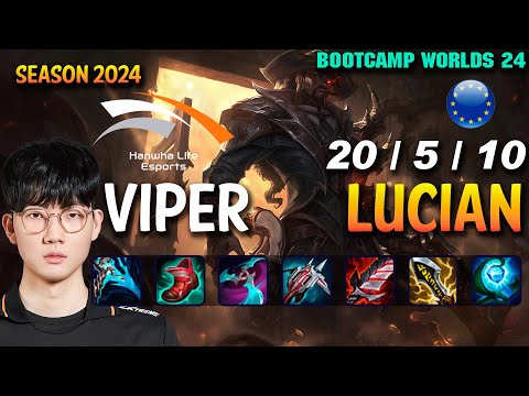 HLE Viper LUCIAN vs EZREAL ADC - Patch 14.19 EUW Ranked WORLDS 2024 Bootcamp | lolrec