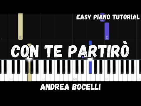 Andrea Bocelli - Con Te Partirò (Easy Piano Tutorial)
