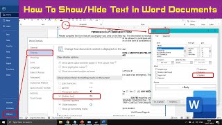 How to Show and Hide Text in Microsoft Word 2016 Tutorial
