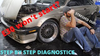 BMW E30 won't start? Step-by-step guide to diagnosing an E30 no fuel/no spark issue!