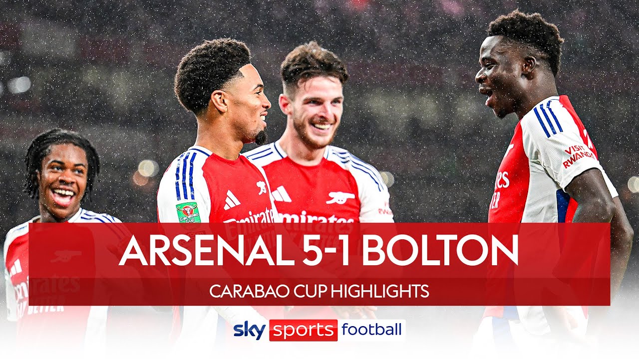 Nwaneri and Sterling bag first Arsenal goals ✨ | Arsenal 5-1 Bolton | Carabao Cup Highlights