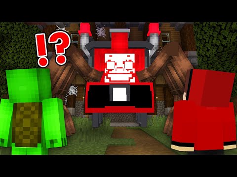 FENDY MINECRAFT - Evil Charlie TRAIN vs JJ and Mikey Security House Base Spooky Katana in Minecraft Challenge Maizen