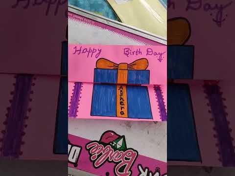 Happy Birthday DIY card #shorts #satisfying#youtubeshorts #art