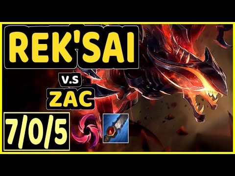 METEOS (REK'SAI) vs ZAC - 7/0/5 KDA JUNGLE GAMEPLAY - NA Ranked GRANDMASTER