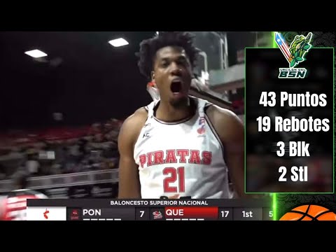 Hassan Whiteside 44 pts, 19 reb, 3 blk, 2 stl vs Leones de Ponce temporada 2023 BSN