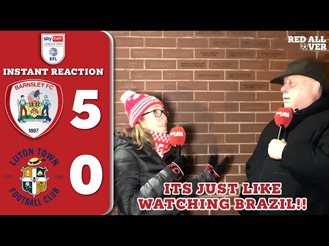BARNSLEY 5-0 LUTON | ITS JUST LIKE WATCHING BRAZIL | CLEAN SHEET | RED ALL OVER | FAN CAMS