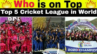 TOP 5 Best T20 League in World #TOP 5 Popular T20 Leagues #IPL#Trending🔥 #Shorts by Cricket Crush