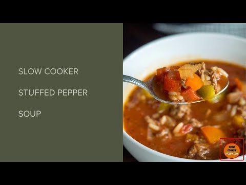 Slow Cooker Stuffed Peppers Soup - Easy Stuffed Bell...