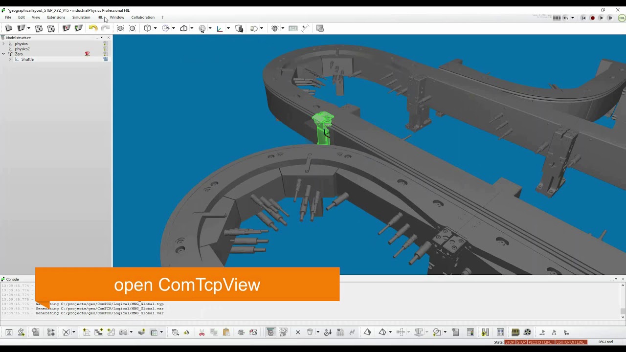 Virtual Commissioning Workflow with industrial Physics and Automation Studio