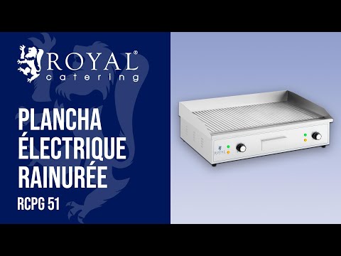 Vidéo - Plancha électrique rainurée - 700 x 400 mm - Royal Catering - 4400 W