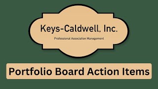 Welcome to the Website - Portfolio Board Action Items