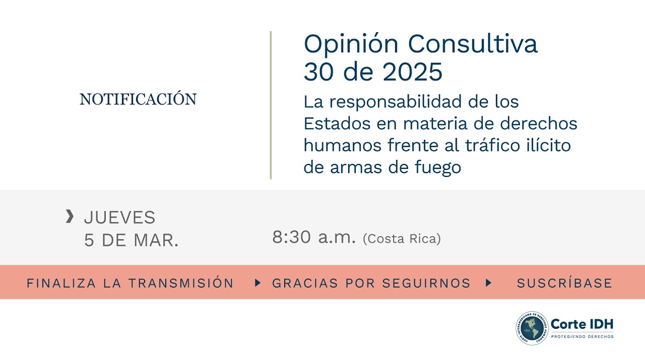 Acto de notificación de la Opinión Consultiva 30 de 2025.