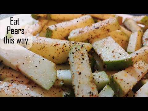 Delicious wild pears recipe | New way to eat half ripen fruits | Canadian pears fruits | 과일 조리법