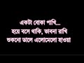 Boka pakhi (বোকা পাখি ) By Shohojia || Official lyrics video