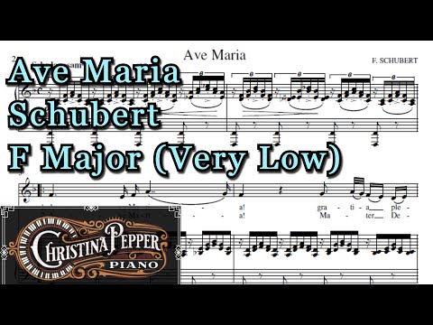 Ave Maria Piano Accompaniment Schubert F Major Karaoke Low Voice