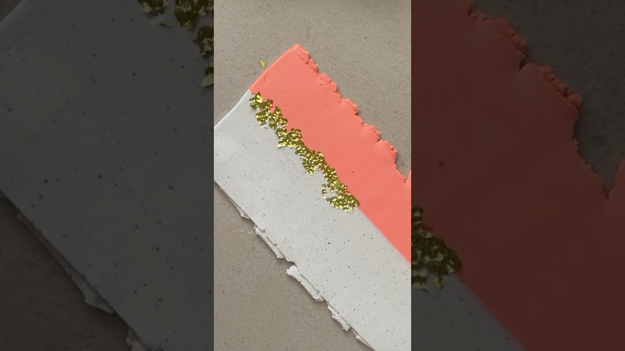 Polymer clay Earring making | gold foil texture