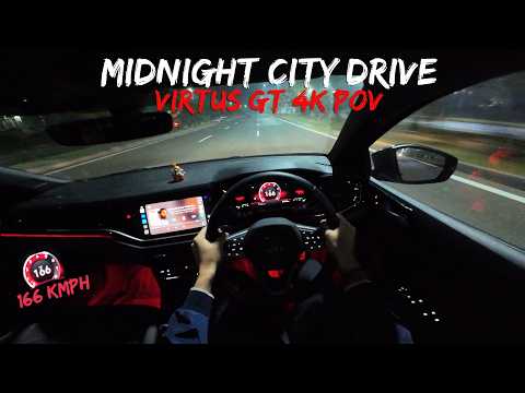 Volkswagen Virtus GT (4K POV) | Night City Drive with Bollywood Music | 166km/h