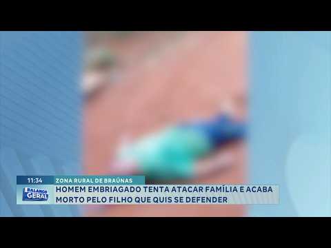 Zona rural de Braúnas: Homem embriagado tenta atacar família e acaba morto pelo filho.
