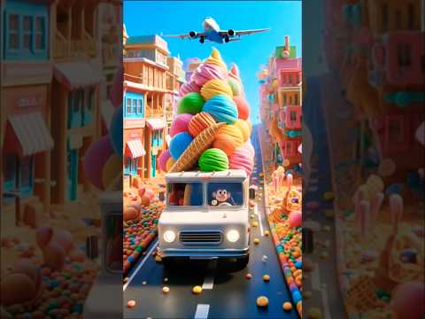 A very beautiful ice cream is coming to the truck😄🍦😋😋#icecream #icecreamtruck #aiart #viralshort