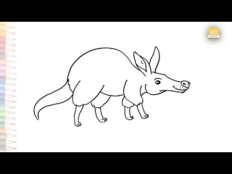 Aardvark drawing easy 01 | Easy animal drawings | How to draw Aardvark step by step