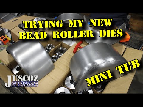 trying out my new bead roller dies to make some guards for the cubman