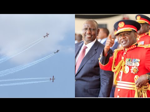 President Ruto enjoys military fly past during Mashujaa Day 2022 celebrations!!