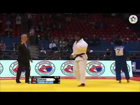 Mondiali Judo 2014   Terzo turno 63 kg   Edwige Gwend ITA vs Tserennadmid Tsend Ayush MGL www videog