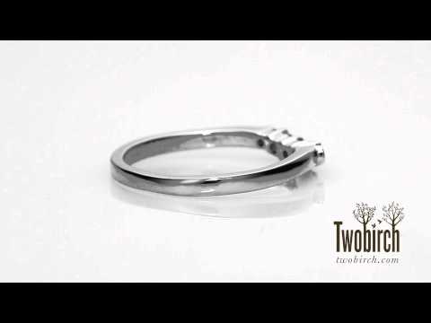 0.25 ct. Five Stone Graduated Shared Prong Contoured Wedding Ring - TwoBirch  TB-CR-0038-WG-E