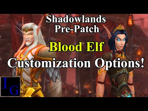 All Blood Elf Male & Female Customizations! | WoW Shadowlands Pre-Patch PTR