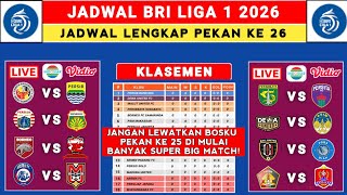 Download lagu Jadwal Liga 1 2025 Pekan ke 26 - Semen Padang vs Persib - Madura vs Borneo FC - Liga 1 Indonesia  mp3