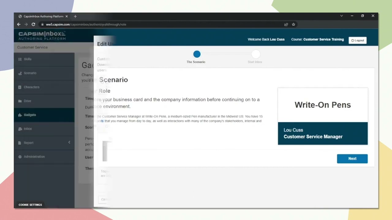 CapsimInbox Authoring Platform - Custom Onboarding