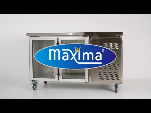 Maxima Gastro Kühltisch - 136 cm - 2 Glastüren