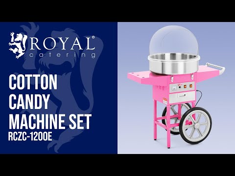 video - Powerful Candy Floss Machine with Stainless Steel Bowl and Warming Drawer - 230 V, 1200 W