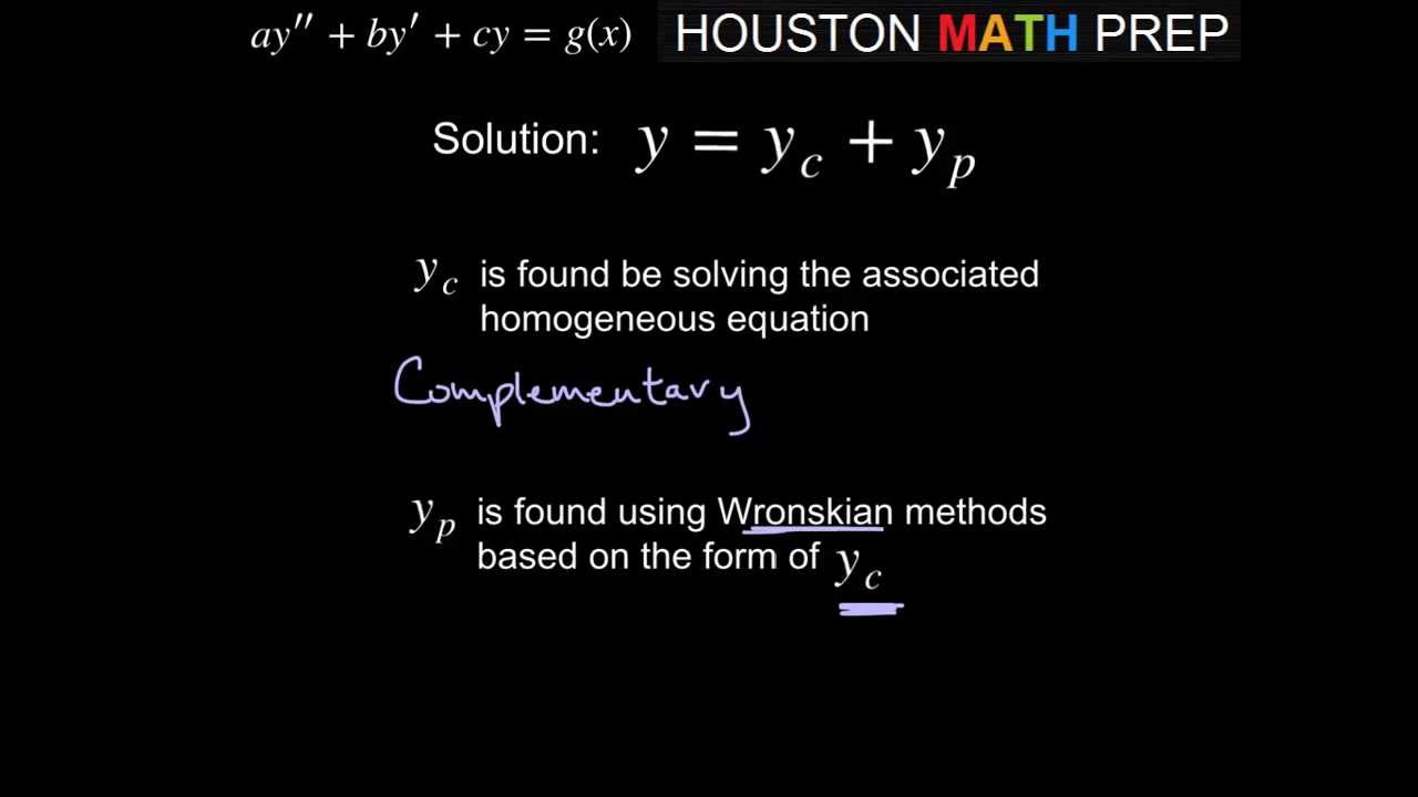 Variation of Parameters - Introduction