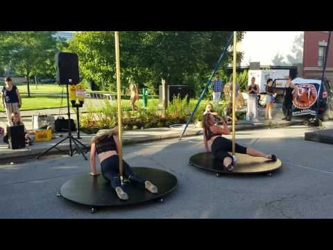 Paint It Black pole routine at 80/35 festival