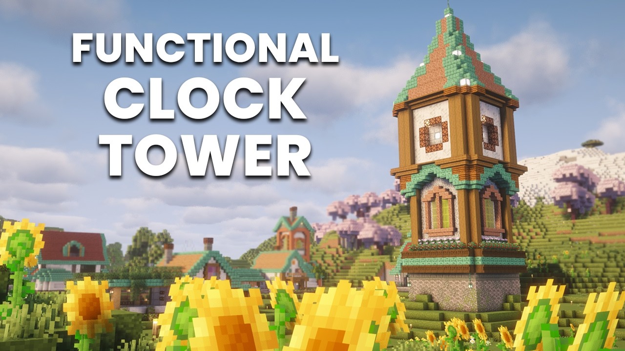 Redstone-Powered Minecraft CLOCK TOWER!! (w/ Schematic) | KnowWonder SMP